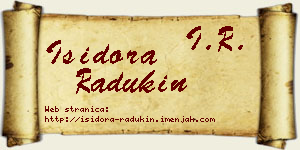 Isidora Radukin vizit kartica